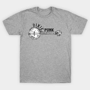 DixiePunk Banjo (Black & White) T-Shirt